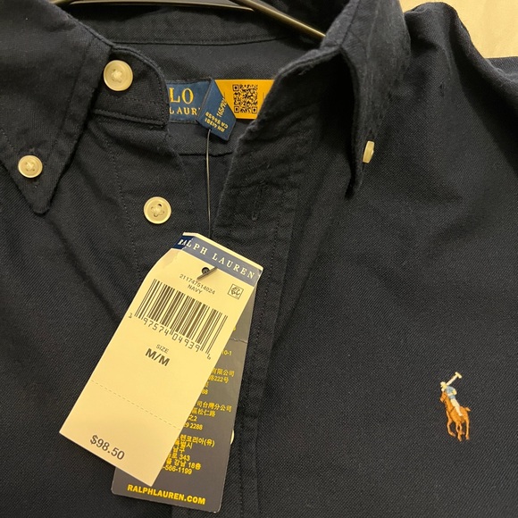 NWT womens Blue Ralph Lauren Oxford Button Up - Picture 2 of 2